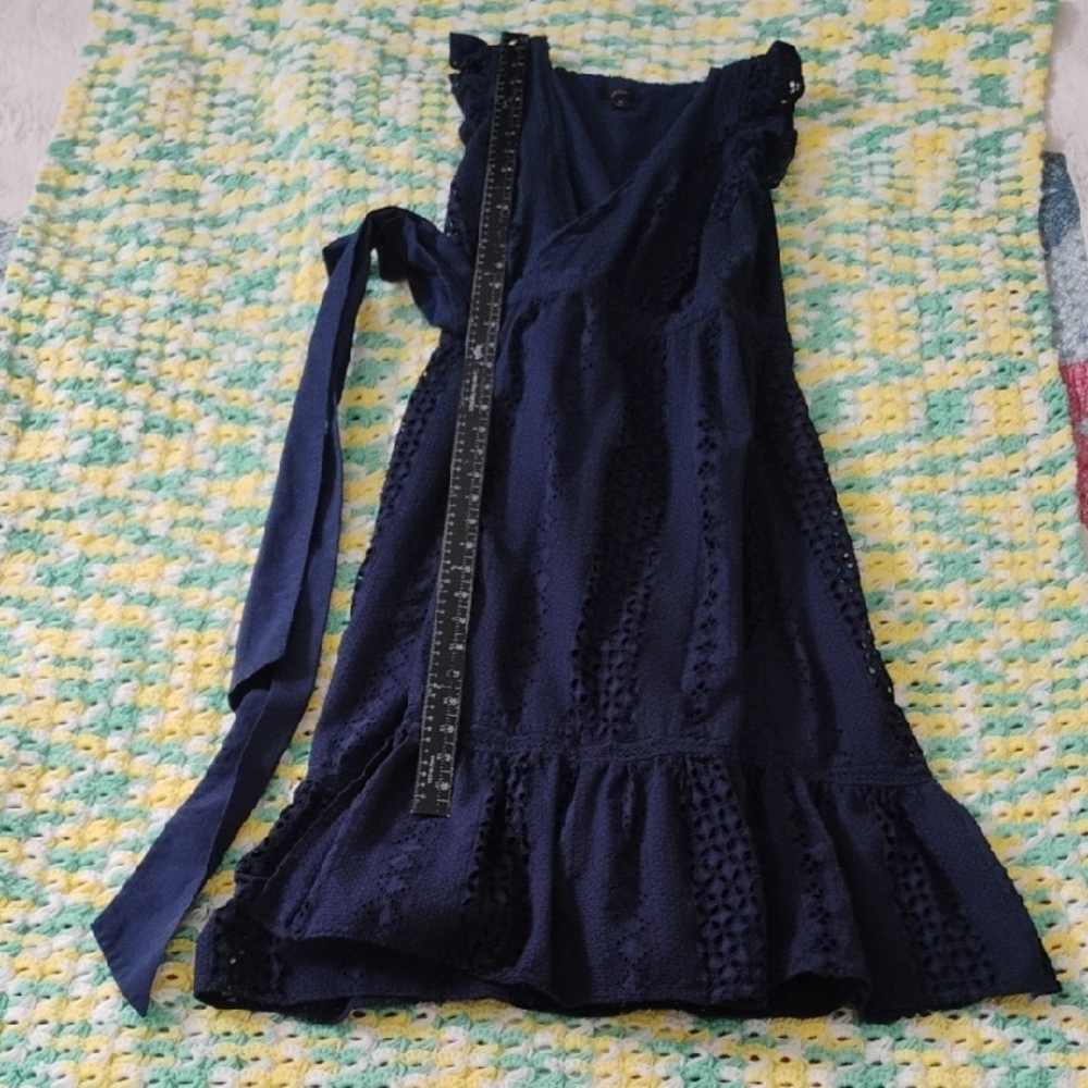 J. Crew Navy Blue Lace Dress